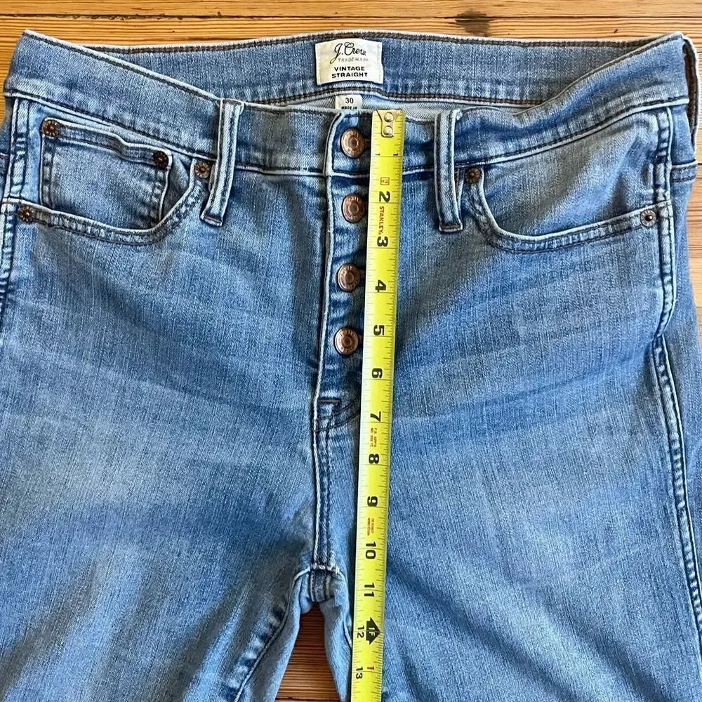 J. Crew vintage straight button front jeans. Size 30.